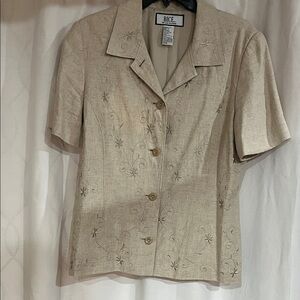 Bicé Beige Linen Blend Blouse